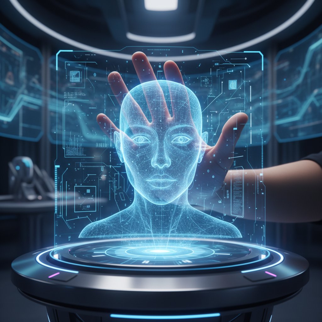 Futurystyczny interfejs AI do wróżenia z ręki