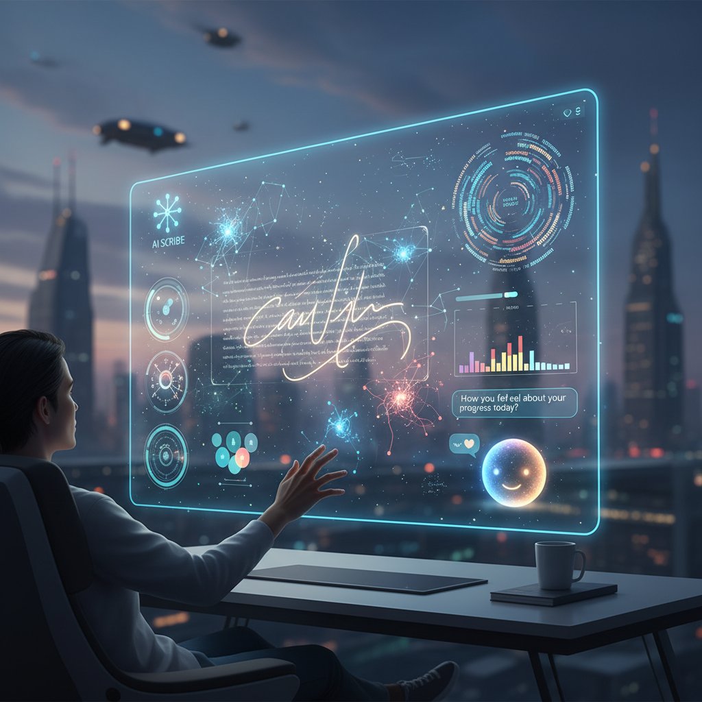 AI-powered journaling interface of the future for emotional healing journey