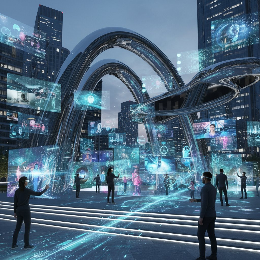 Next-generation digital tribute using augmented reality, futuristic memorial with interactive holograms