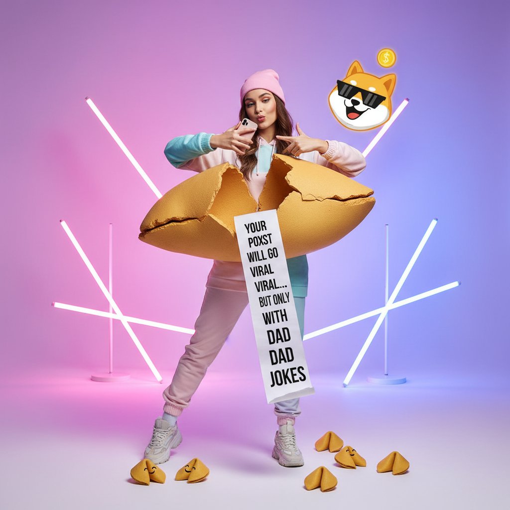 Influencerka prezentująca wróżbiarskie memy w studio nagraniowym
