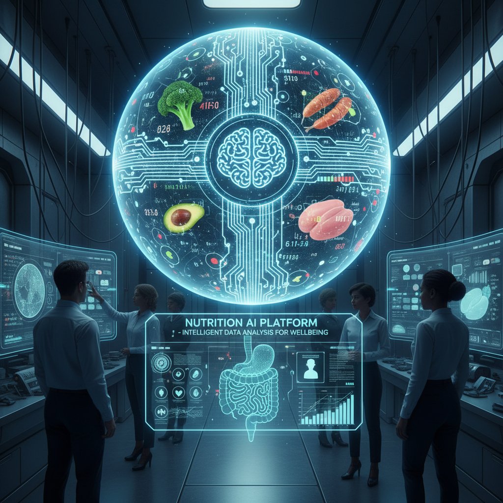 Innowacyjne technologie, sztuczna inteligencja, komputer analizujący dane żywieniowe