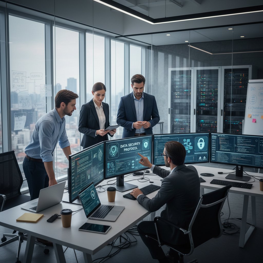 Zespół IT monitorujący bezpieczeństwo danych kadrowych
