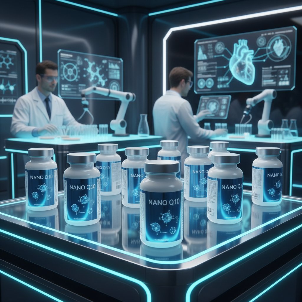 Zdjęcie laboratorium nowoczesnych suplementów Q10 w formie nanocząsteczek