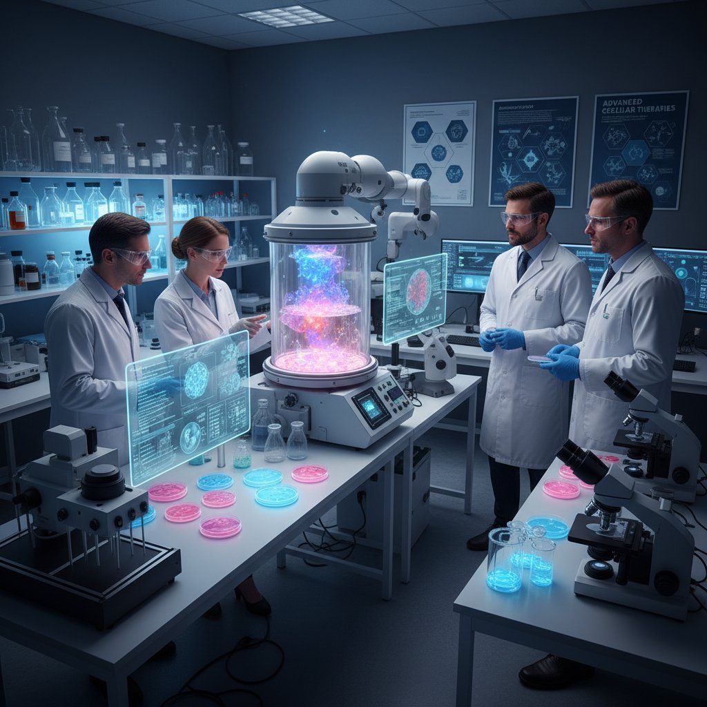 Laboratorium z zespołem badawczym pracującym nad nowatorskimi terapiami jelit