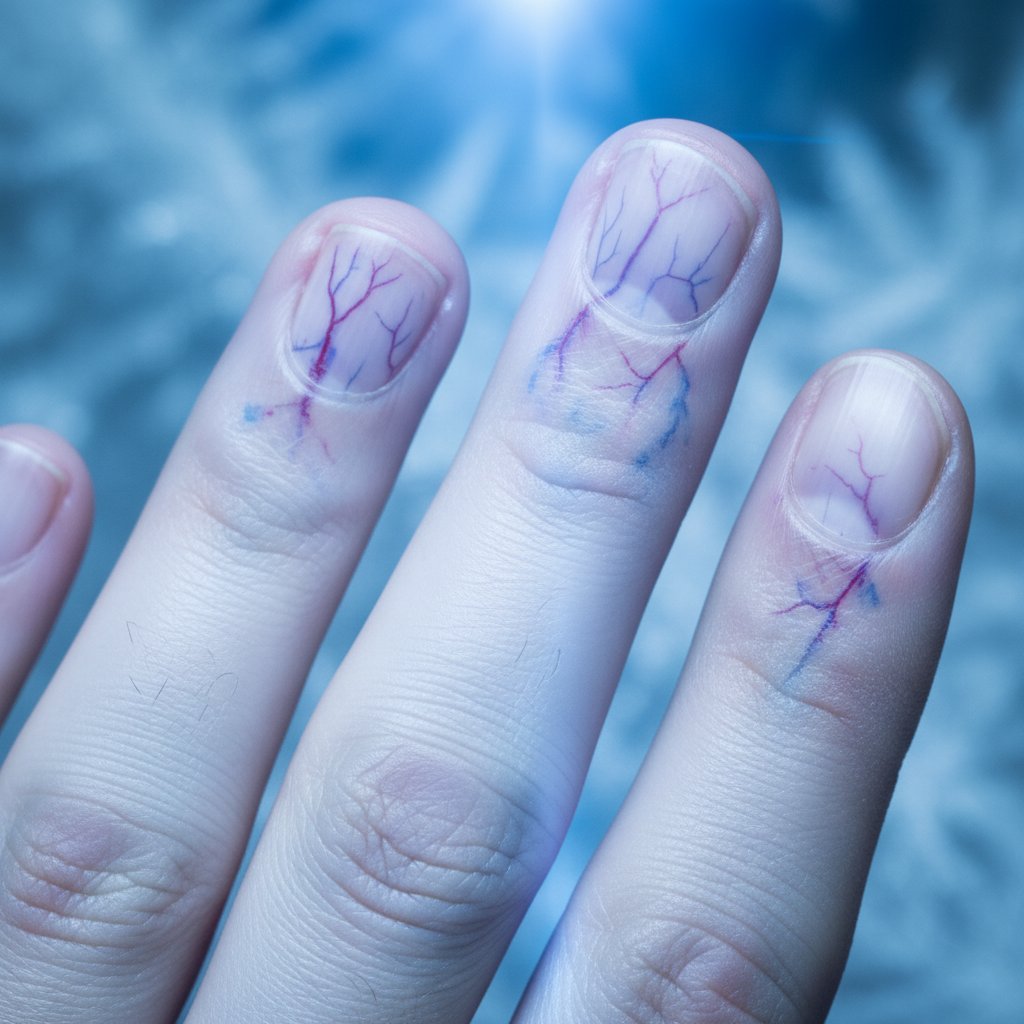 Naczynia krwionośne w palcach z zespołem Raynauda – różnice w przepływie krwi