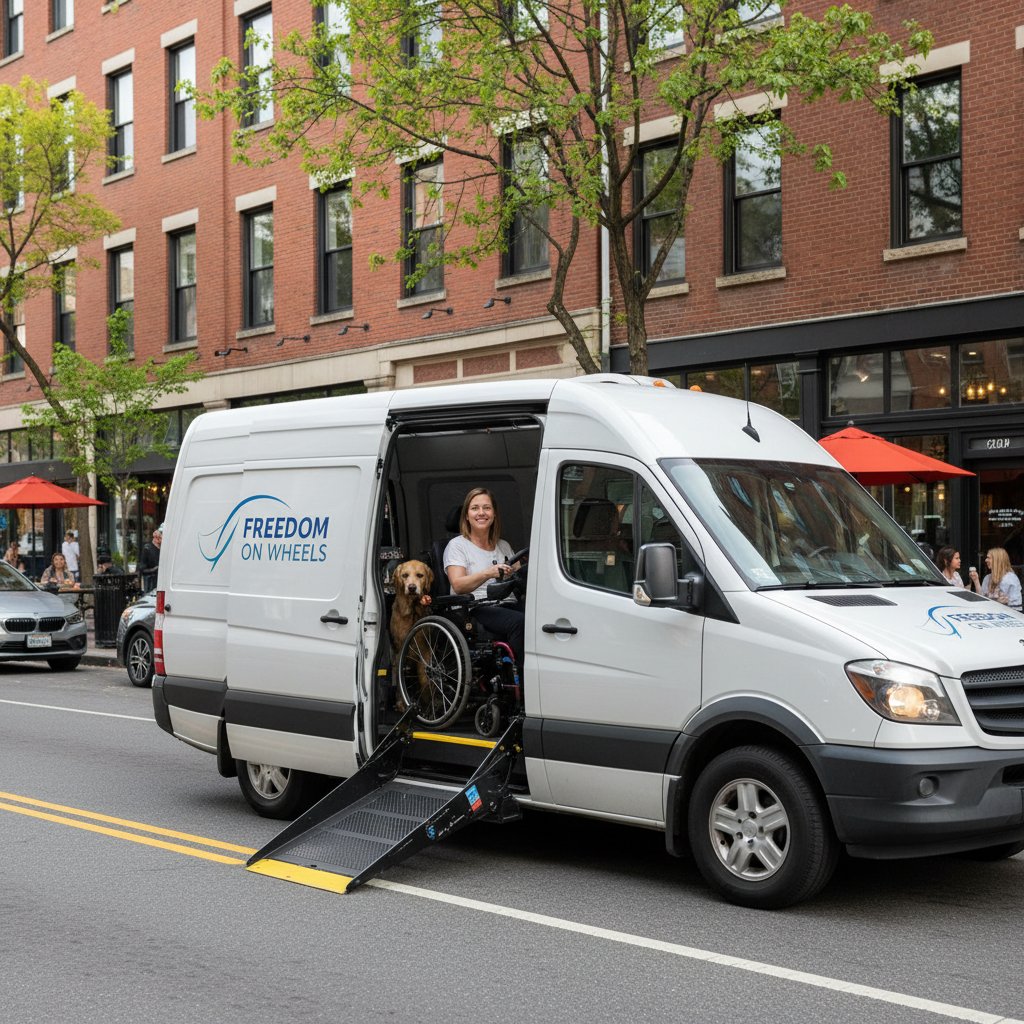 User preparing mobility van for daily journey, showing morning routine and the start of an independent day
