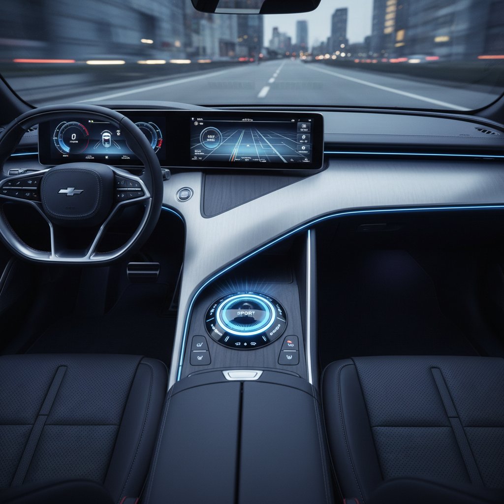Modern car dashboard with illuminated drive mode selector buttons transmission modes