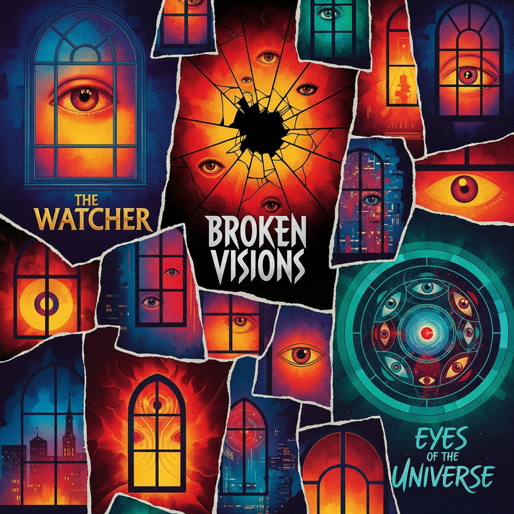 Montage of international movie posters featuring windows and eyes motifs in bold colors, representing global voyeur movie culture