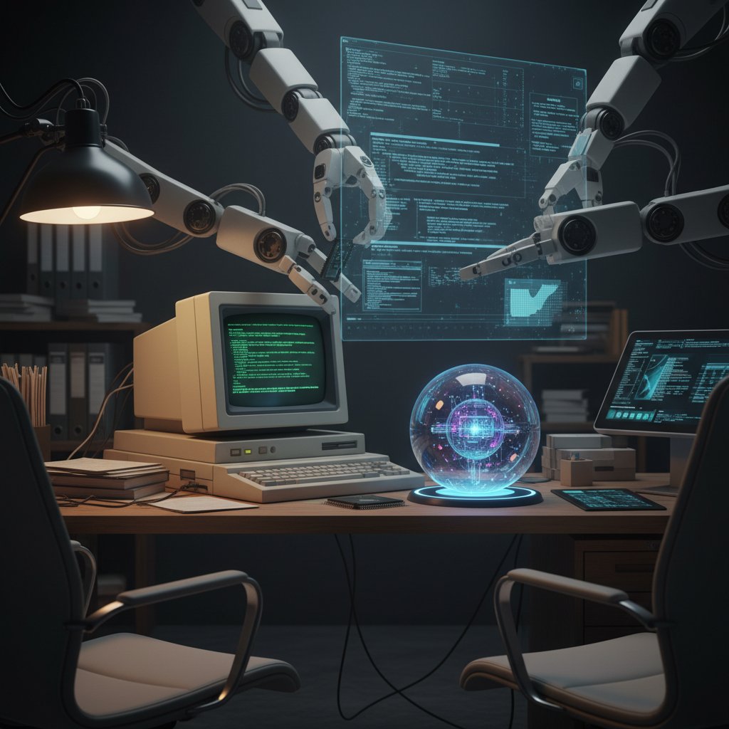 Historia automatyzacji w biurze: od starego komputera po nowoczesnego asystenta AI