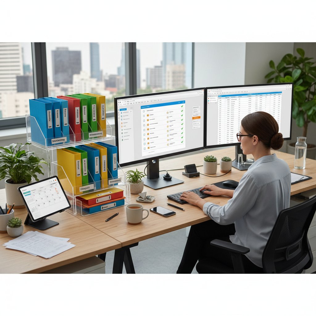 Neat, organized data entry setup for optimal workflow
