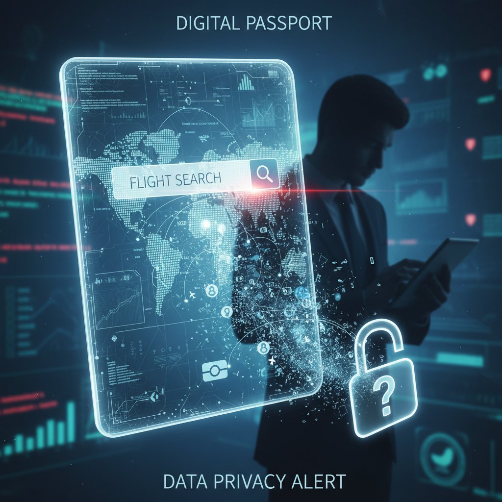 Passport with digital data overlay highlights data privacy concerns