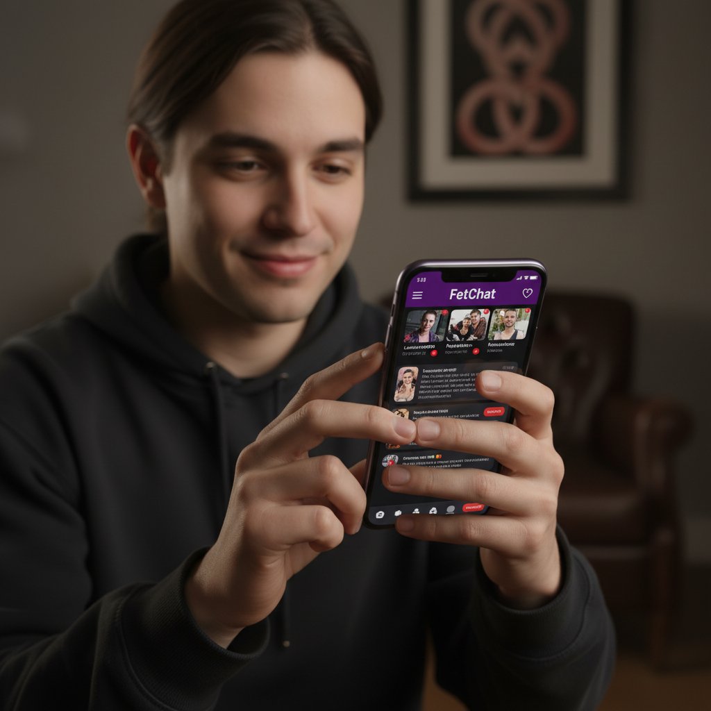 Technologia w kink: osoba korzystająca z aplikacji kink na smartfonie