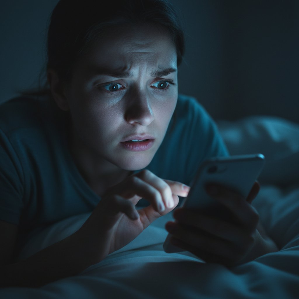 Osoba analizująca objawy lęku w internecie