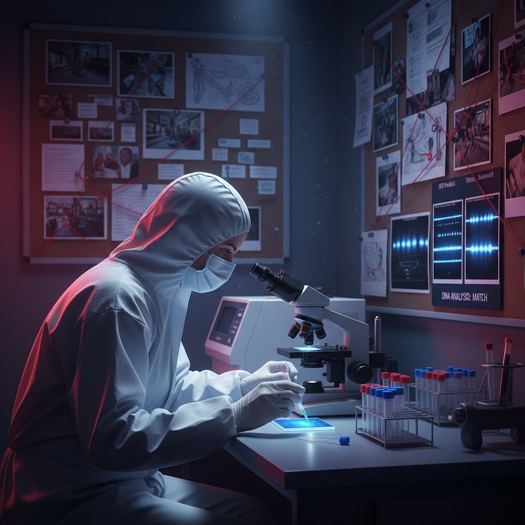 Testy DNA w pracy polskiej policji, laborant analizujący próbki