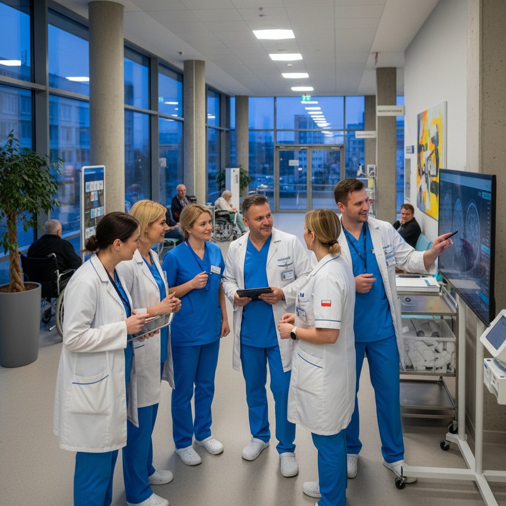 Zdjęcie polskiego szpitala neurologicznego z personelem
