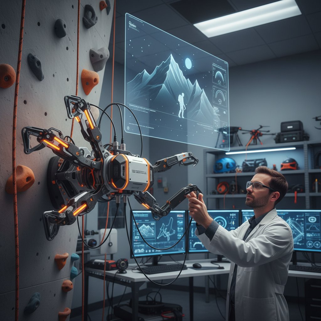 Experimental adventure accessory in lab setting for future outdoor gear trends