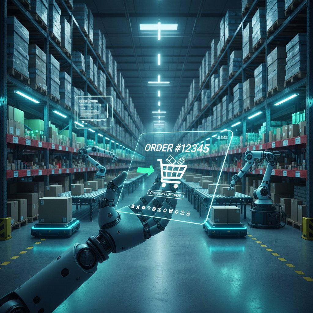 Automatyzacja zamówień w nowoczesnym magazynie e-commerce, roboty i technologia