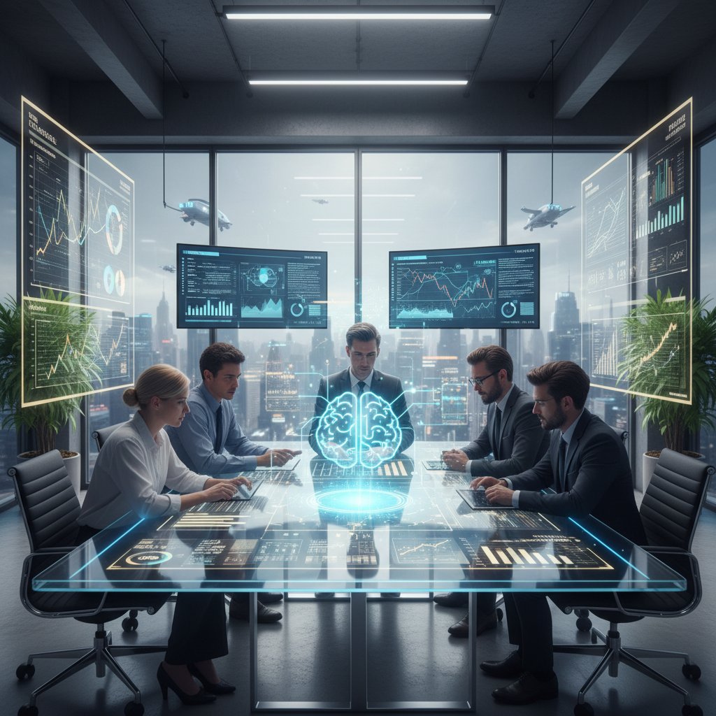 Zespół analizujący trendy rynkowe z pomocą sztucznej inteligencji