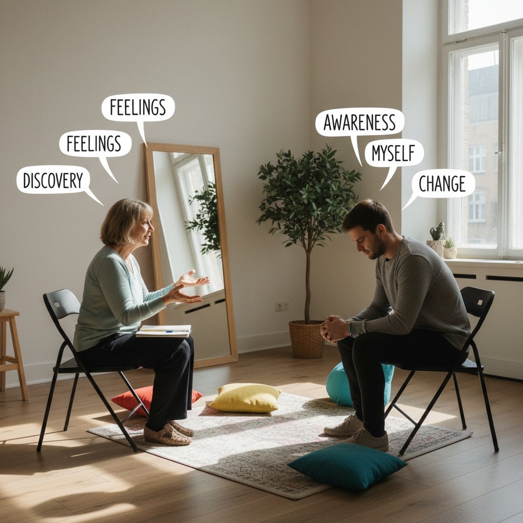 Sesja terapeutyczna, podczas której klient odkrywa własne self w dialogu z terapeutą