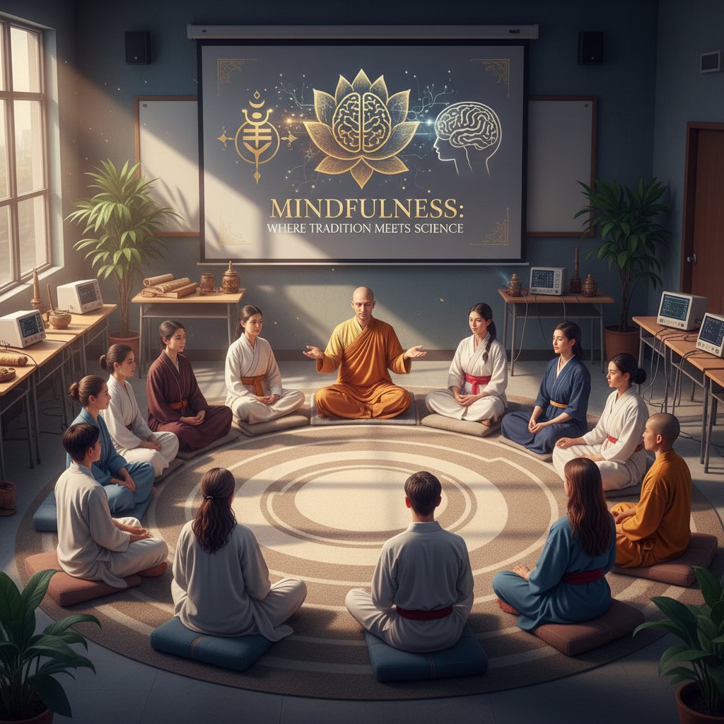 Zajęcia mindfulness w sali uniwersyteckiej – most między nauką a tradycją