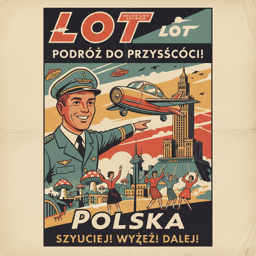 Stare plakaty reklamowe PLL LOT jako ikony popkultury
