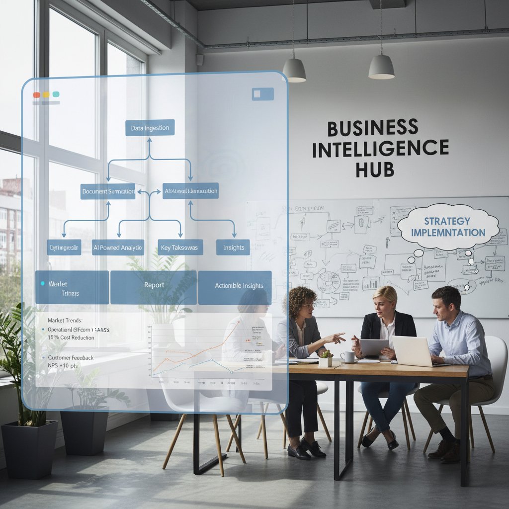 Workflow photo of a team extracting actionable insights from business reports using advanced document summarizer tools