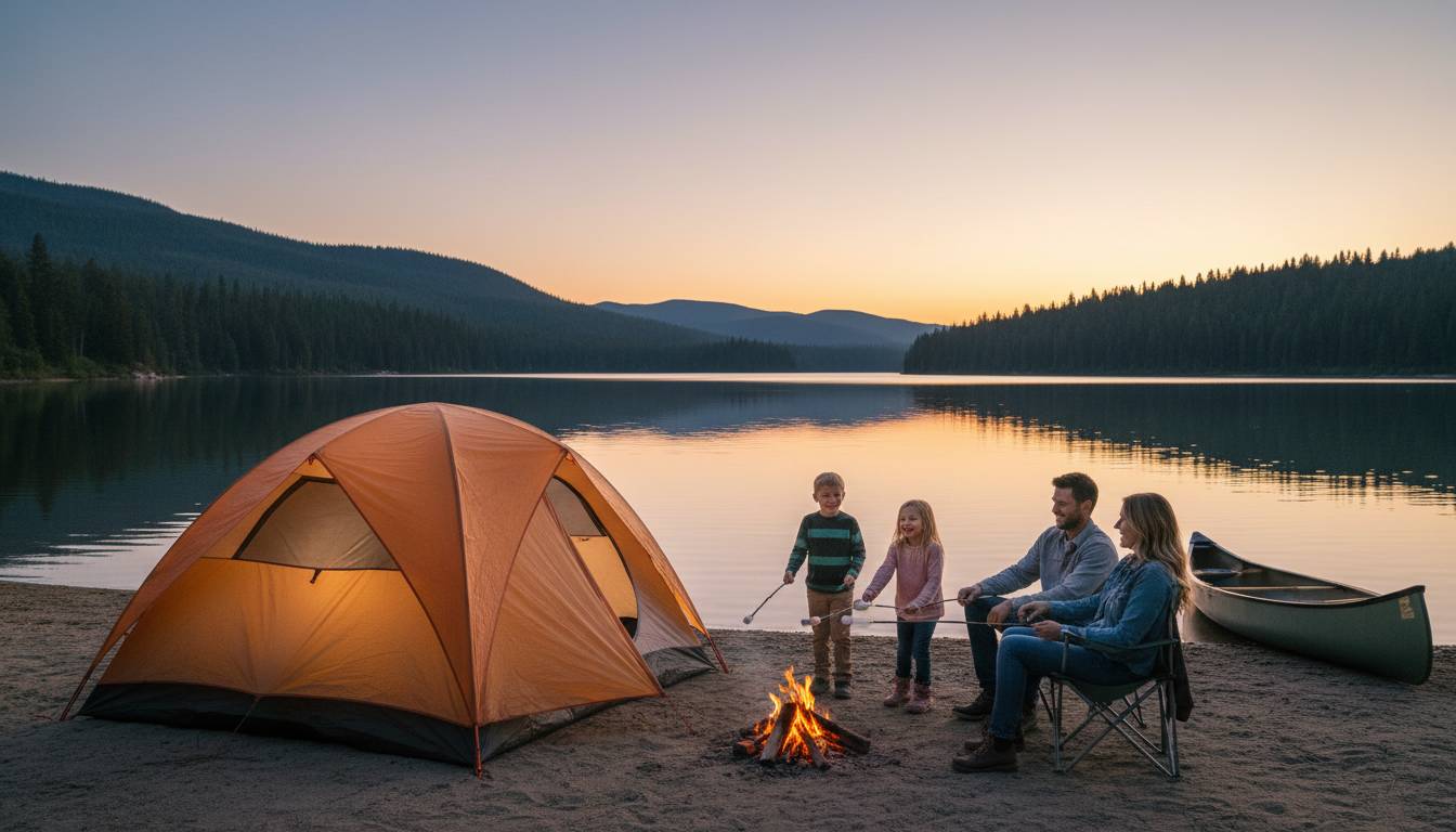 Camping nad jeziorem z dziećmi, które naprawdę odpoczywa