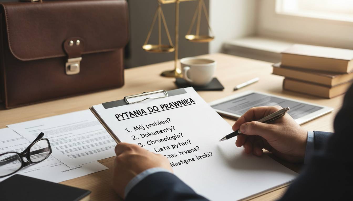 Jak przygotować pytania do prawnika, żeby wyjść z planem działania