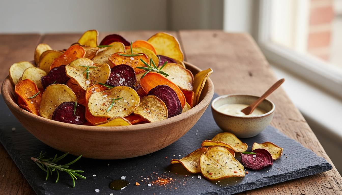 Domowe chipsy warzywne w piekarniku, które naprawdę chrupią