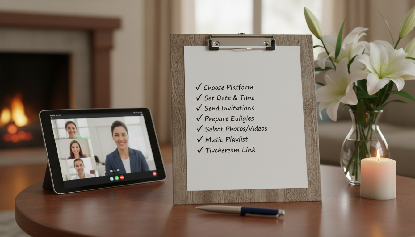 Virtual memorial service checklist for grief that feels real online