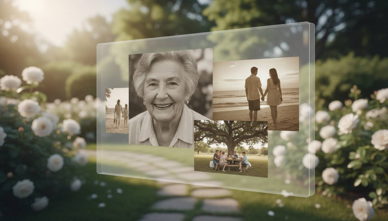 Virtual memorial slideshow presentation in the age of AI grief