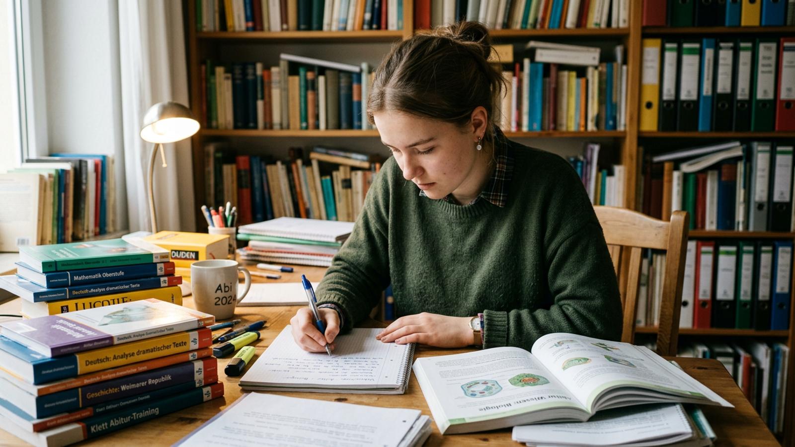 Gymnasiasten bereiten sich auf das Abitur vor