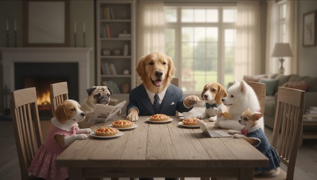 Pies symulator codziennego życia rodzinnego