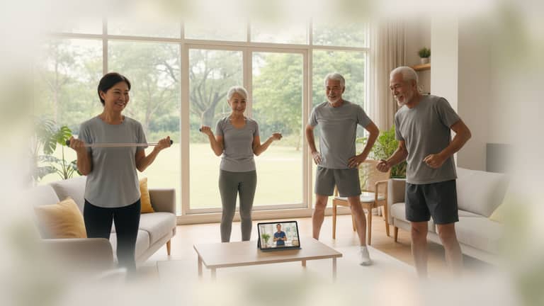 Fitness online dla seniorów porady: bezpiecznie, bez samotności