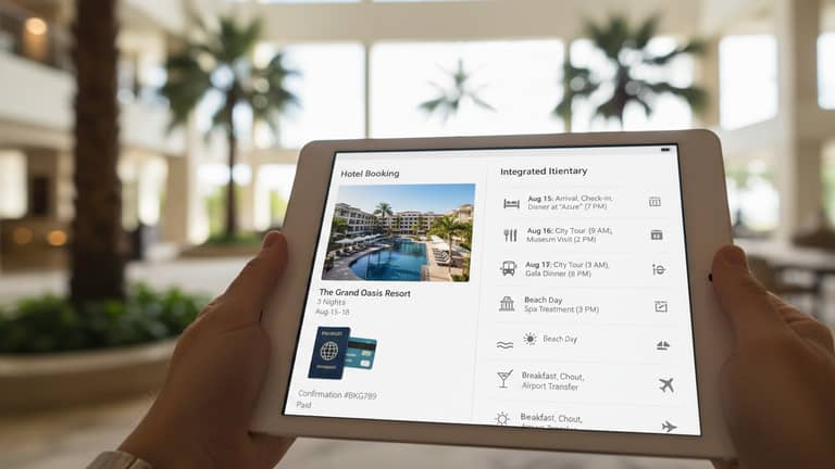 Hotel Booking with Integrated Itinerary: Control in a Chaotic System