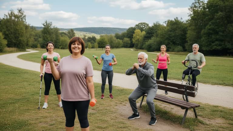 Trening fitness dla osób o słabej kondycji bez wstydu i spiny