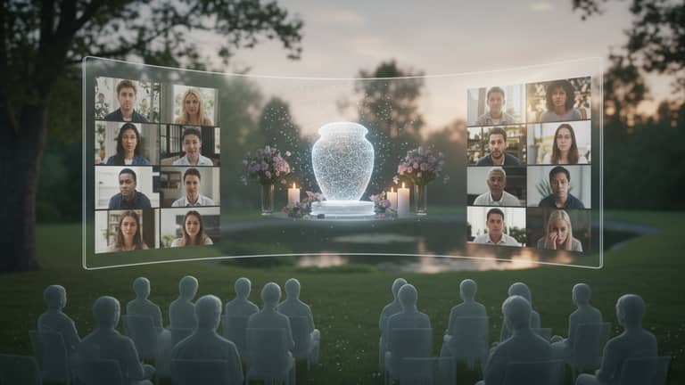 Virtual Memorial Service Traditions in an Age of AI and Grief