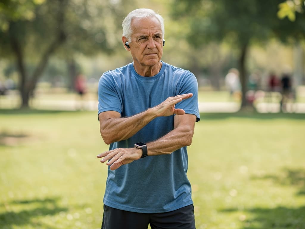 Senior chce dowiedzieć się o bezpiecznych ćwiczeniach i profilaktyce zdrowotnej