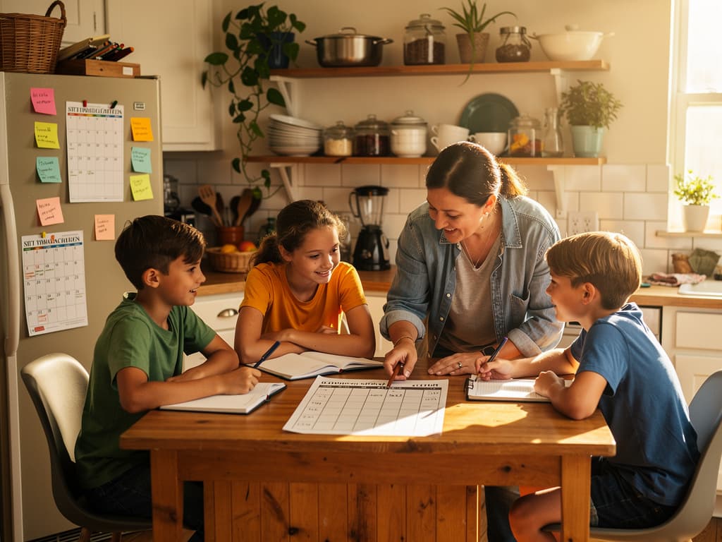 Rodzina koordynuje codzienne obowiązki, zakupy i aktywności