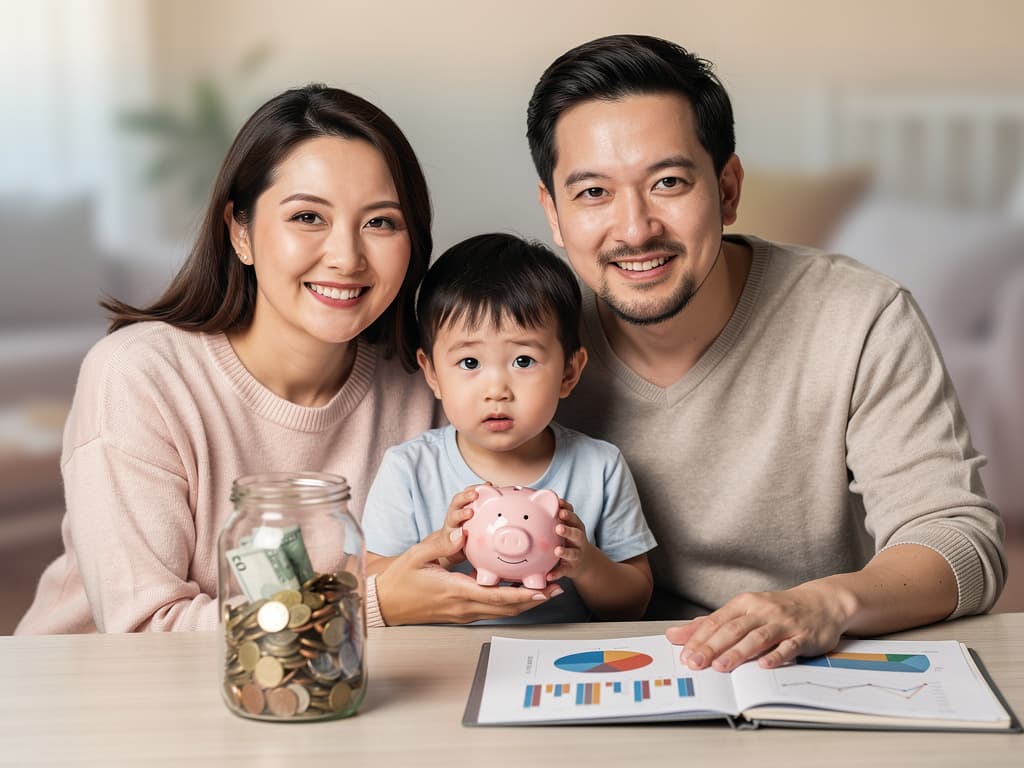 Rodzic oszczędzający na przyszłość dzieci