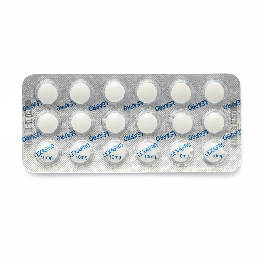 Blister z tabletkami na białym tle, symbolizujący farmakologiczne leczenie dystymii