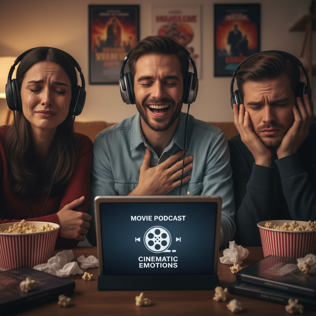 People emotionally engaged while listening to movie podcasts
