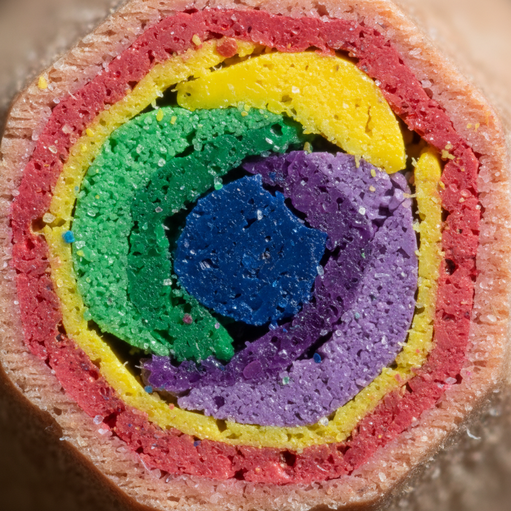 Makrofotografia pigmentu w kredce, warstwy kolorów z bliska