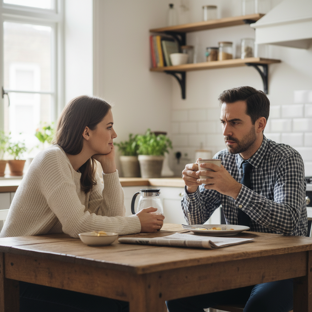 Couple having a focused, attentive discussion, relationship advice for healthy communication