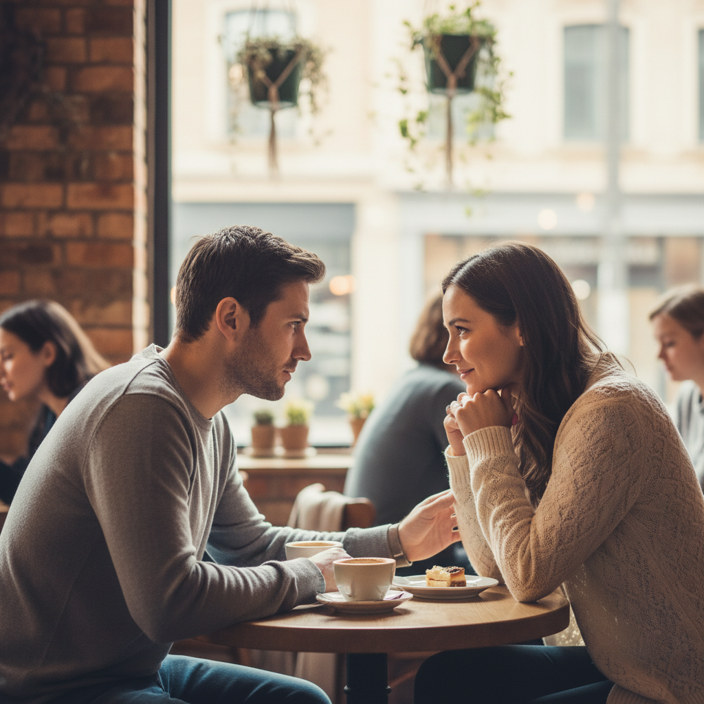 A couple engages in genuine, attentive listening, fostering deeper connection and relationship communication