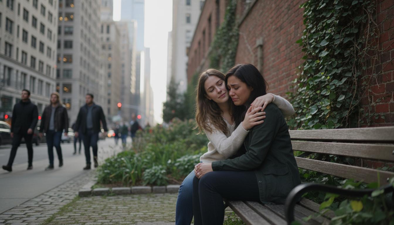 Realistyczne wsparcie emocjonalne w mieście, gdy wszyscy są zajęci