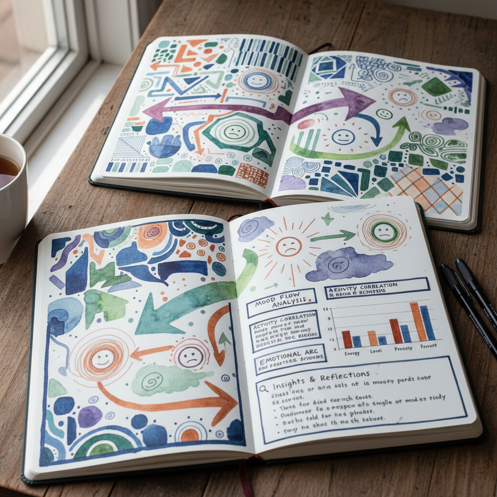 Emotional mapping and pattern tracking in a self-awareness journal.