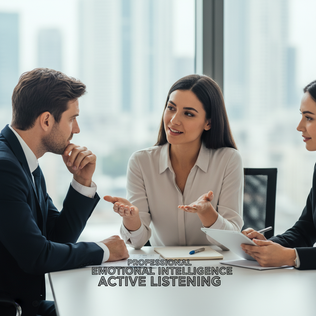 Professional demonstrating empathy and active listening, core soft skills