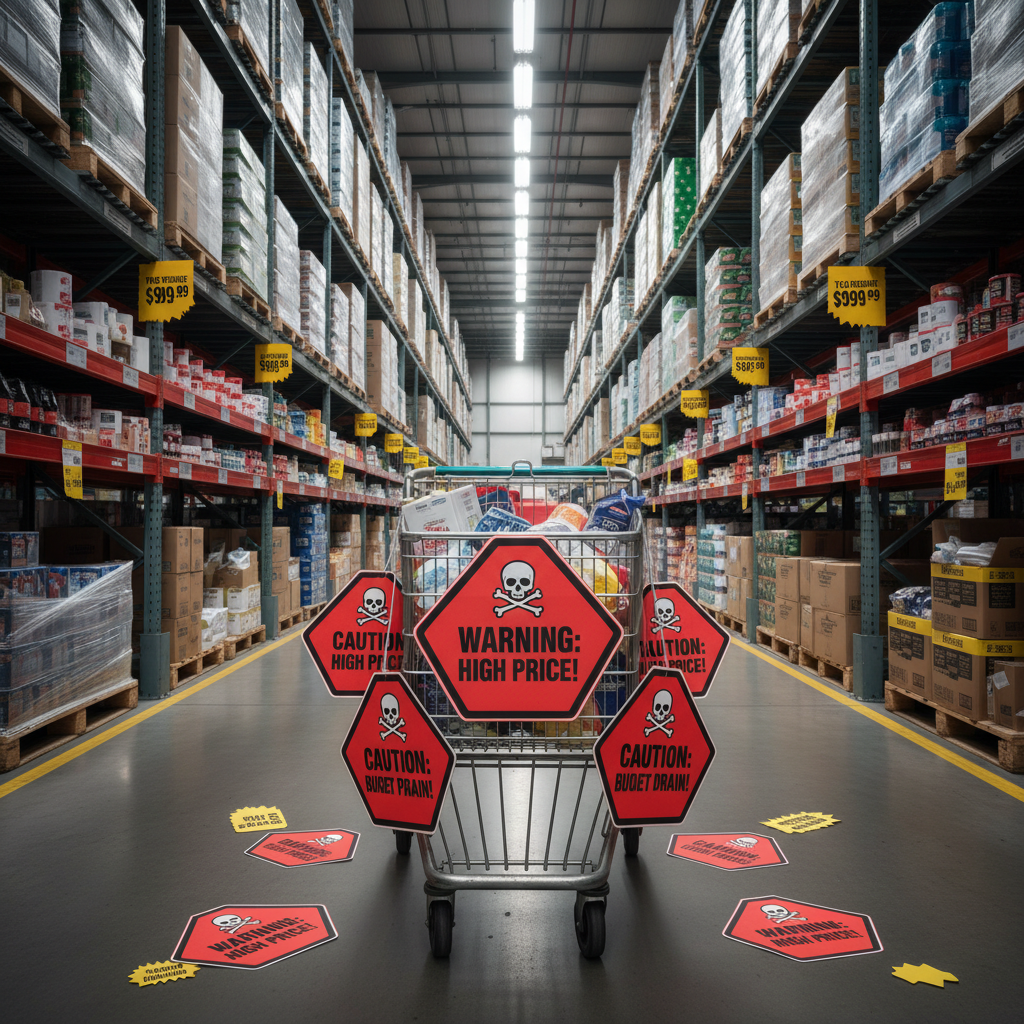 Koszyk zakupowy i metki sugerujące dopłaty w e-commerce