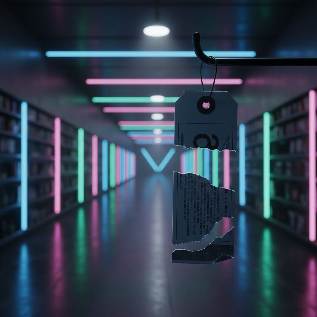 Metka z ceną odsłaniająca drobny druk i ukryte dopłaty